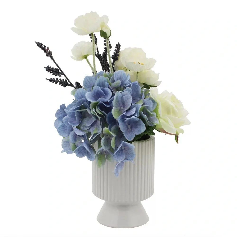 Potted Pedestal Hydrangea floral arrangement
